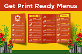 do food flyer design, provide professional menu design print ready