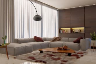 do detailed furniture layout and realistic interior rendering