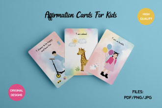 design kids affirmation cards to sell or gift for you