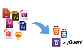 convert your designs into responsive HTML CSS templates