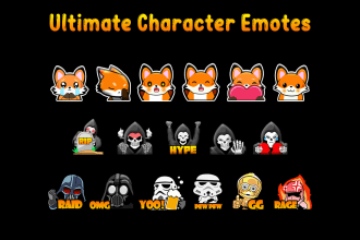 design best kick and twitch emotes, sub badges from scratch