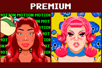 create a pixel art portrait for your proyect