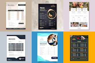 design modern price table, price list, pricing menu, invoice