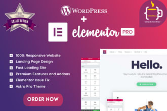 design responsive business, blog website using elementor