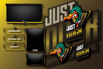 a professional design twitch overlay and streaming package
