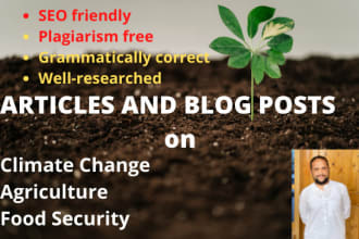 assists in climate change, food security, and agriculture