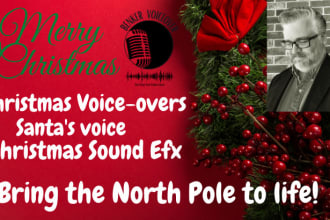 deliver a male christmas voice over
