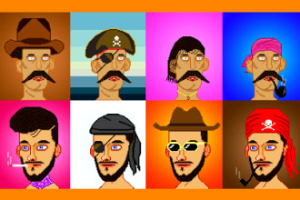 create nft punk, crypto punks, pixel art for your nft
