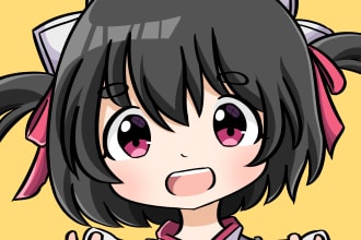 draw you cute chibi anime icon