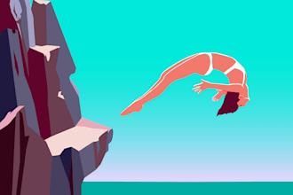 develop a flat 2d illustration for your website
