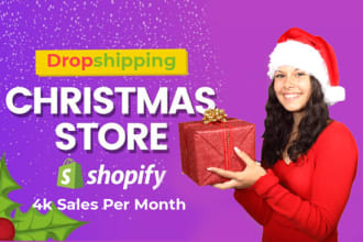 create christmas shopify dropshipping store, website