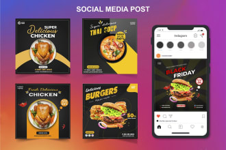 create engaging social media post, food poster, banner design