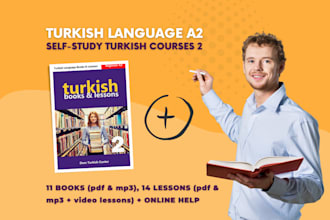 teach you a2 level turkish with materials and online help