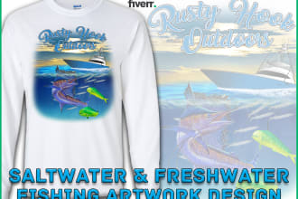 design an eye catching fishing tshirt by your idea