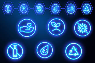 Big Deals!  design neon logo, neon icons for website and instagram story cover