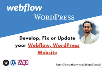 develop webflow website design or wordpress online store