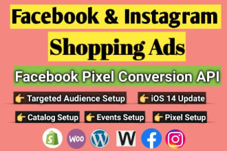 setup instagram shopping ads, facebook pixel conversion API