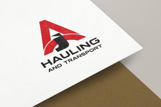 design transport ,hauling, logistic trucking logo