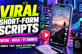 write viral tiktok script, instagram reel script, yt shorts script