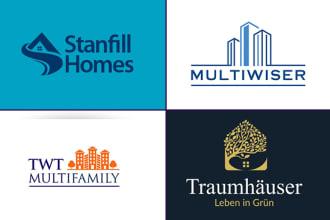 do real estate construction property logo design for you