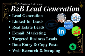 do b2b lead generation, linkedin leads, data entry and company research for you