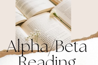 alpha or beta read your book and give detailed feedback