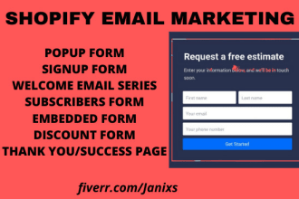 design klaviyo signup form, popup form, shopify email marketing, omnisend, privy