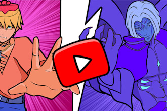 draw custom cartoon youtube thumbnail in any style