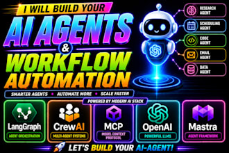 build ai agents and workflow automation using langgraph crewai mcp openai mastra