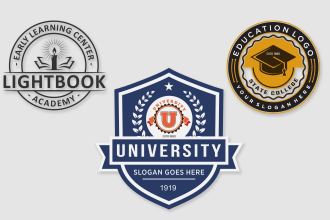 design educational, school, institute, collage, university badge logo