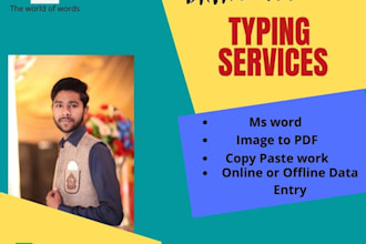 do typing services, image to PDF, data entry, and more facilities