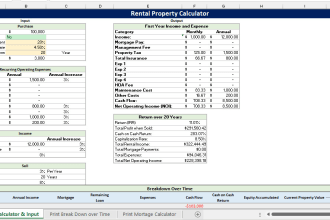 create custom expense trackers, wedding planners, mortgage, rental property tool