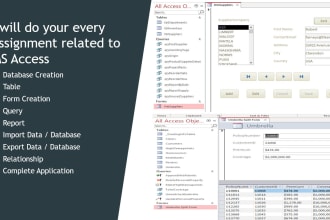 design your database in microsoft access, excel and google sheets