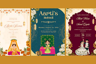 design a cute wedding invitation card in cartoon style
