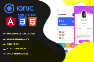 develop a web and mobile app in ionic angular