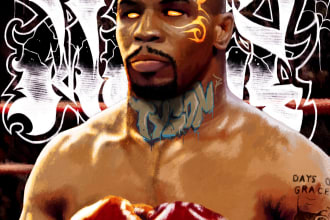 do a digital painting or a portrait in street art style