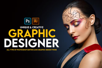 do photoshop editing, image retouching or graphic design