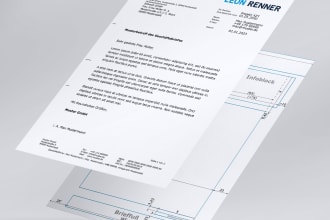 create a business letter template according to din 5008