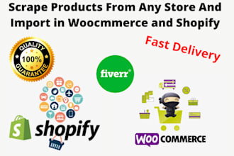 scrape products and upload in shopify or woocommerce