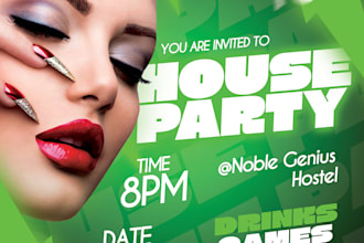 design event flyers, posters and invitations
