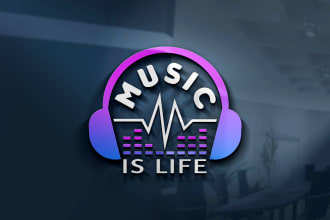 design eye catchy podcast, music, radio logo