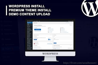 install wordpress and setup wordpress child or premium theme