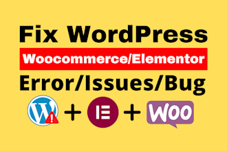 fix any wordpress issues with elementor and woocommerce