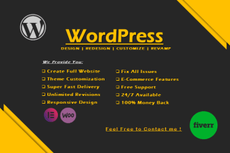 revamp, redesign, customize and fix css issues wordpress website