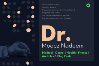 write dental, medical, and health articles blogs as a doctor