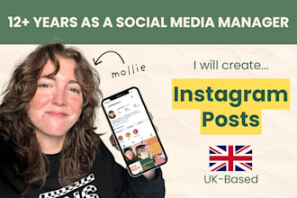 create 5 instagram posts for your business with graphics