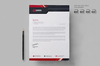 design editable letterhead ms word template ready for print