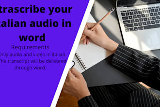 trascrible your italian audio and video in PDF