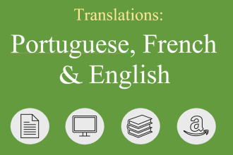 translate english, portuguese and french