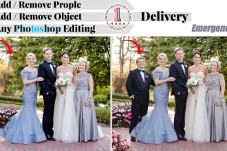 add remove people, photoshop with  do photo editing in 1 hrs